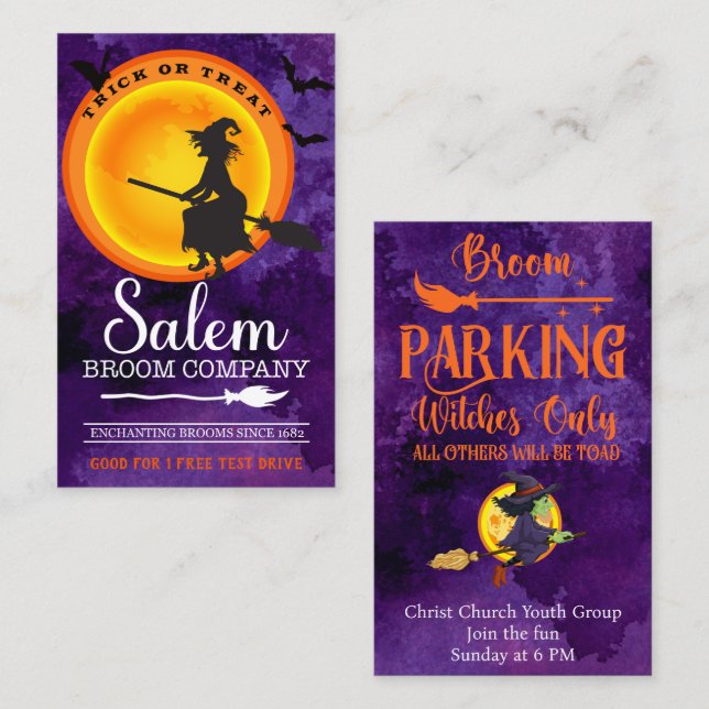 Carte De Visite Halloween Baggy Insérer Personnaliser Texte 100 (Devant / Derrière)