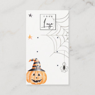Carte De Visite Halloween Citrouille Spider Logo 3 Boucles d'oreil