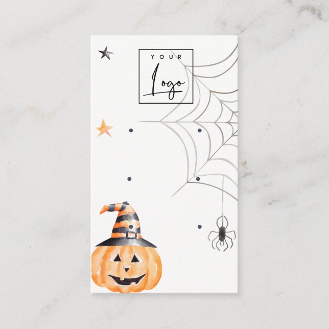 Carte De Visite Halloween Citrouille Spider Logo 3 Boucles d'oreil (Devant)