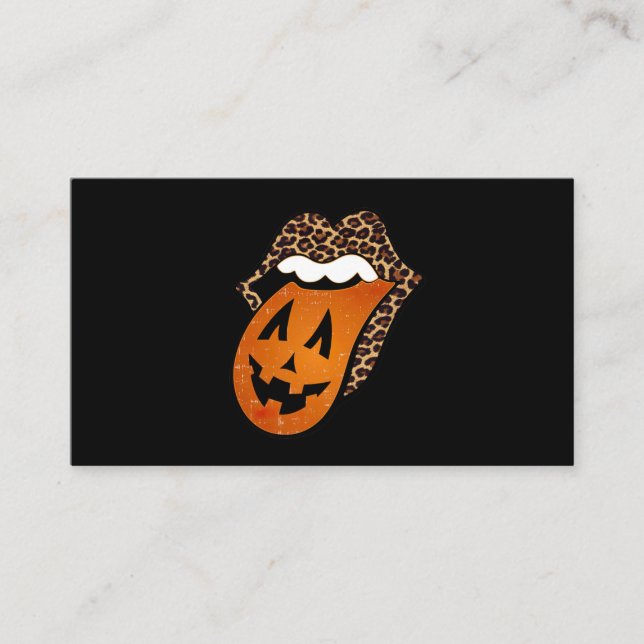 Carte De Visite Halloween de la bouche de langue (Devant)