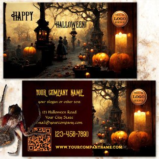 Carte De Visite Halloween du cimetière éffrayant