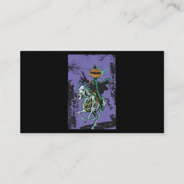 Carte De Visite Halloween Horreur Skeleton Cowboy équitation Horlo (Devant)