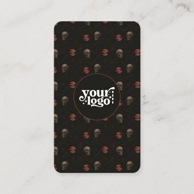 Carte De Visite Halloween sombre gothique QR Code vertical (Devant)