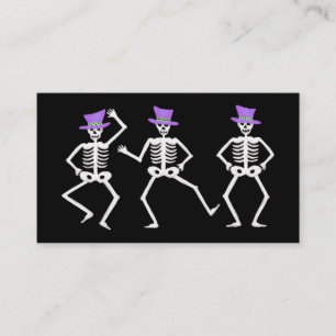 Carte De Visite Halloween Whimsy Dancing Skeletons Purple Top Chap