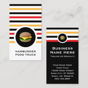 Carte de visite hamburger chic rayé