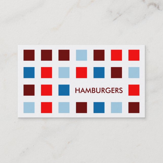 Carte De Visite HAMBURGERS (carrés de mod) (Devant)