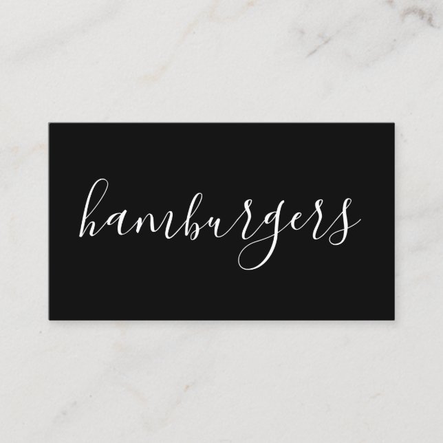 Carte De Visite hamburgers manuscrits (Devant)