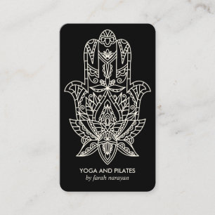 Carte De Visite Hamsa Black Wellness massage spa yoga holistique