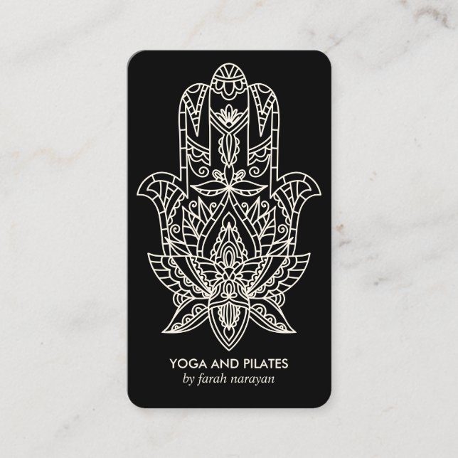 Carte De Visite Hamsa | Black Wellness massage spa yoga holistique (Devant)