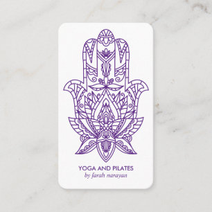 Carte De Visite Hamsa Purple Wellness spa massage yoga holistiqu