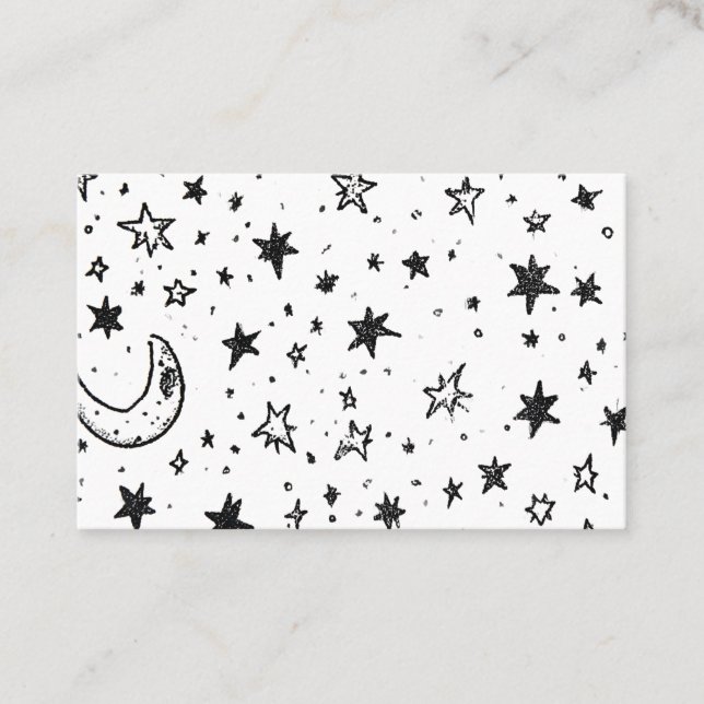 Carte De Visite Hand Drawn Celestial Night Sky Pattern (Devant)