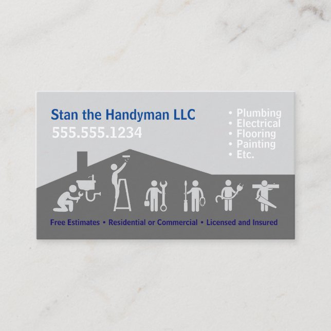 Carte de visite Handyman (Devant)