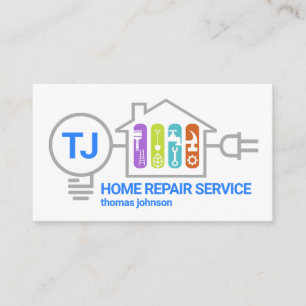 Carte De Visite Handyman Bulb Plug Circuit électrique