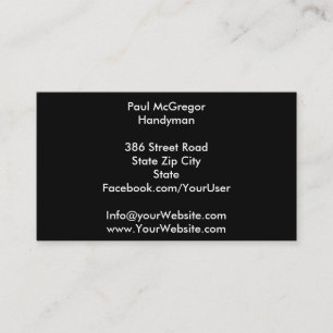Carte De Visite Handyman Business Card