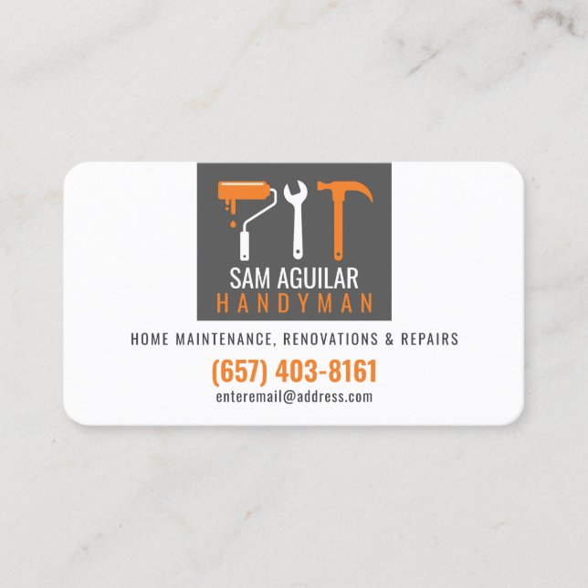 Carte De Visite Handyman Business Card Modern Design (Devant)
