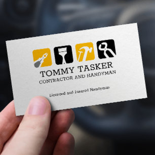 Carte De Visite Handyman Carpenter Home réparation Outils Logo