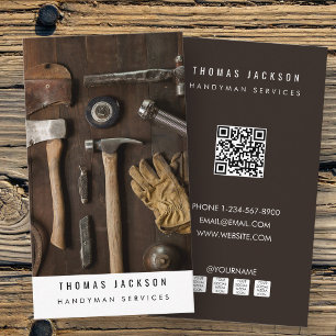 Carte De Visite Handyman Carpenter Tools Photo QR Code