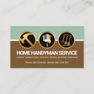 Carte De Visite Handyman Icons Calques de colonne Entrepreneur Bui