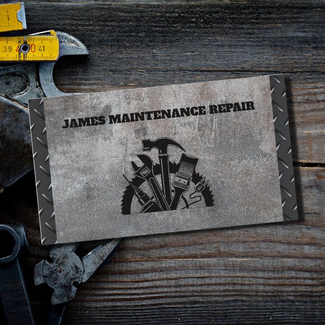 Carte De Visite Handyman Maintenance Service de réparation Acier m (Créateur téléchargé)