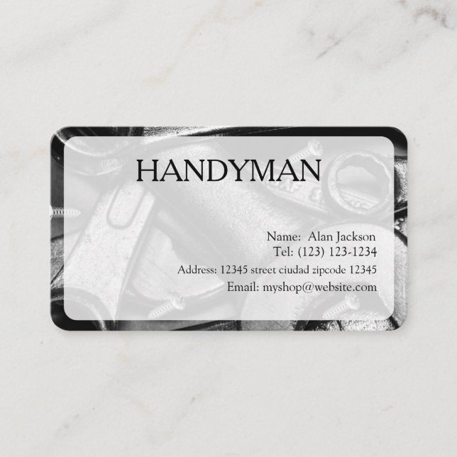 Carte de visite HANDYMAN modifiable (Devant)