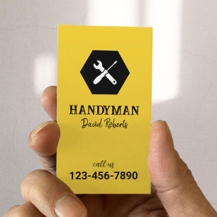 Carte De Visite Handyman Plumber Repère Service Minimaliste Or