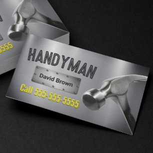 Carte De Visite Handyman Professional Big Hammer Metal Steel