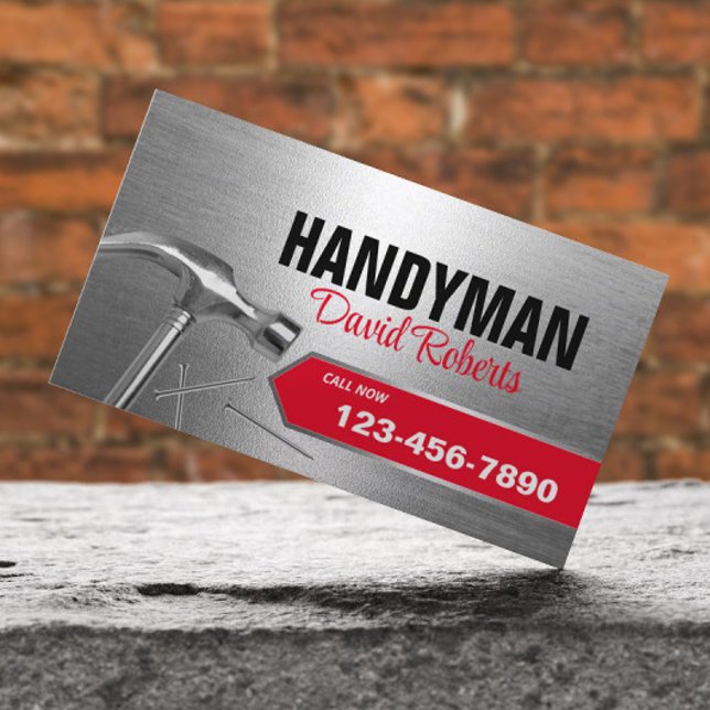Carte De Visite Handyman Professional Réparation & Entretien Métal (Créateur téléchargé)