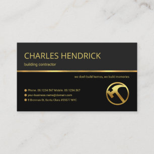 Carte De Visite Handyman professionnel Retro Gold Line