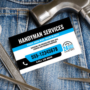CARTE DE VISITE HANDYMAN REMPLACER LE GARS RÉPARATION URGENTE BLAC