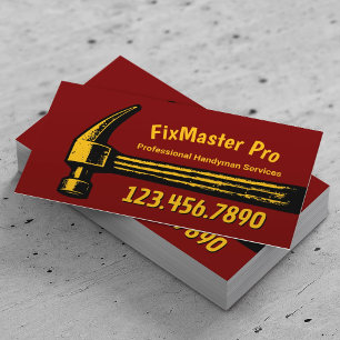 Carte De Visite Handyman Service de réparation Big Hammer Fixer Ma