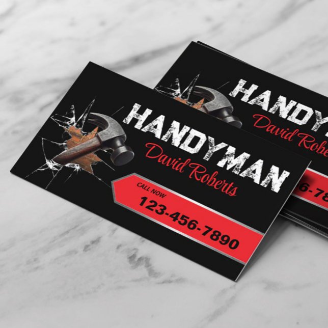 Carte De Visite Handyman Service de réparation et d'entretien Étiq (Créateur téléchargé)