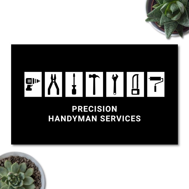 Carte De Visite Handyman Services Accueil Réparation Outils Modern (Modern, bold and minimalist handyman business card)