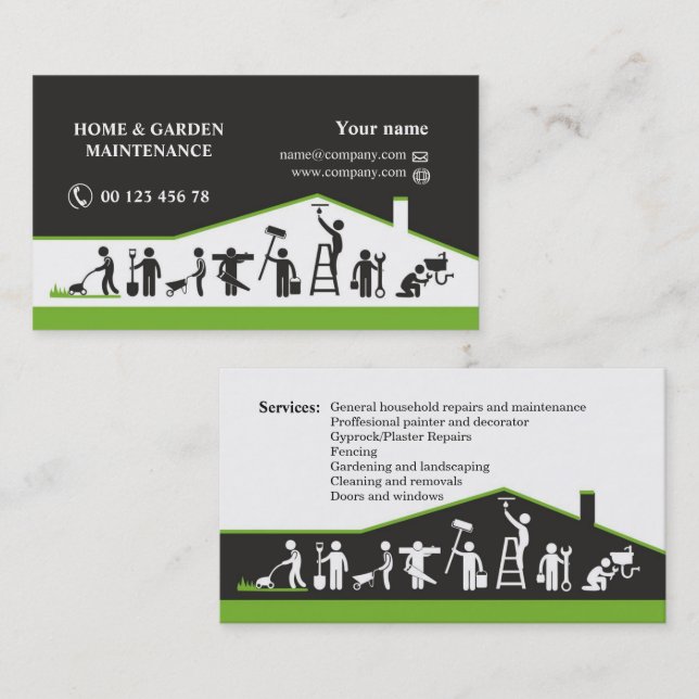 Carte De Visite Handyman services, home maintenance (Devant / Derrière)