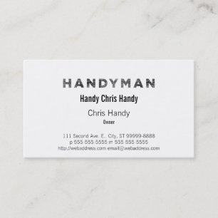 Carte De Visite Handyman [Style Letterpress]