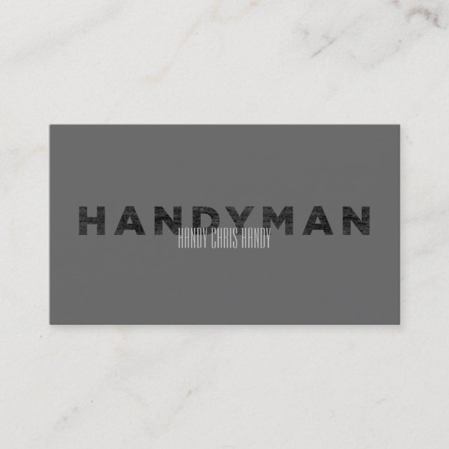 Carte De Visite Handyman [Style Letterpress] (Devant)
