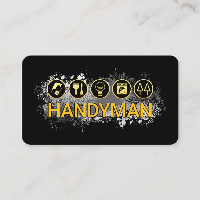 Carte De Visite Handyman Tools On Paint Splatter (Devant)