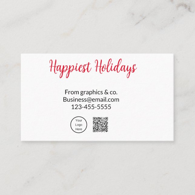 Carte De Visite Happest holiday ajouter business logo nom q r code (Devant)