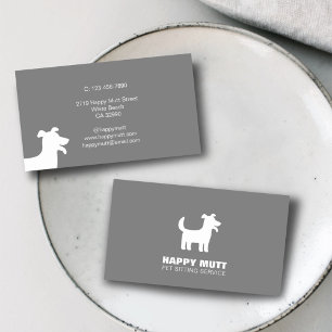 Carte De Visite Happy Chien Logo Animaux assis Service de soins Gr