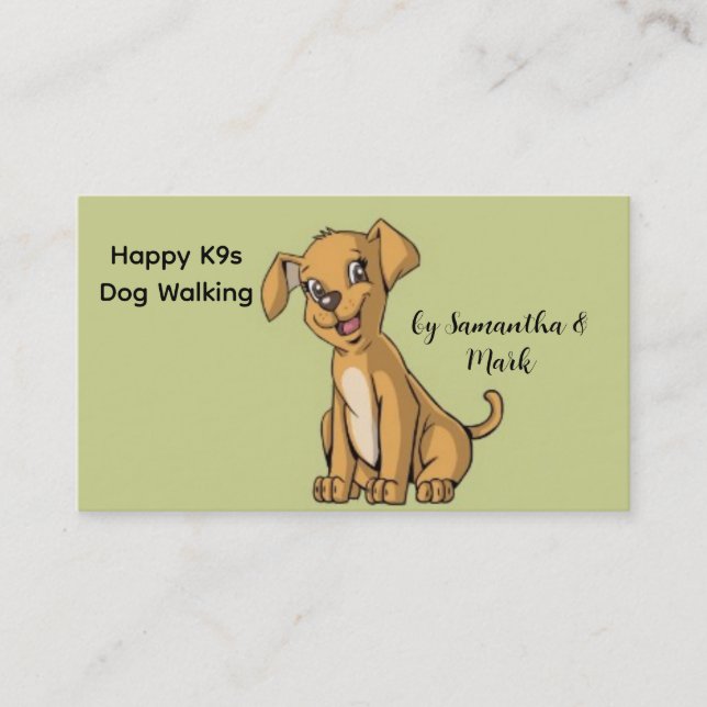 Carte De Visite Happy Chien Walking Service (Devant)