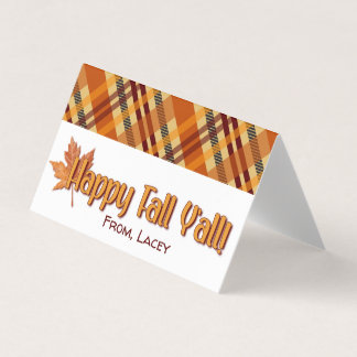 Carte De Visite Happy Fall Y'all Automne Treat Bag Topper