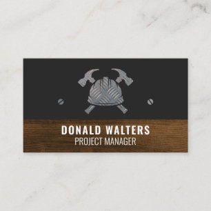 Carte De Visite Hardhat Hammers   Métal et bois