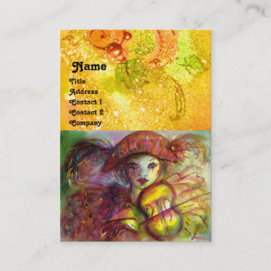 Carte De Visite HARLEQUIN, étincelle jaune rouge vert