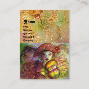 Carte De Visite HARLEQUIN, étincelle rouge brun jaune vert