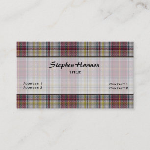 Carte De Visite Harmon Robe traditionnelle Tartan Plaid sur mesure