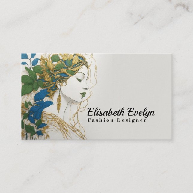 Carte De Visite Harmonie des couleurs : Silhouette, Or, Vert, Bleu (Devant)