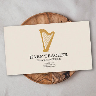 Carte De Visite Harp Teacher