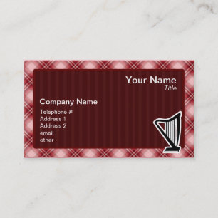 Carte De Visite Harpe rouge de plaid