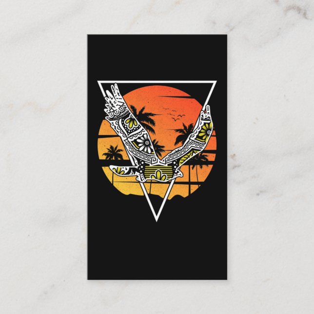 Carte De Visite Hawk tribal Hawaii Sunset Bird (Devant)