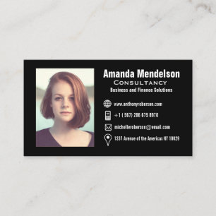 Carte De Visite Headshot et icônes sociales de médias