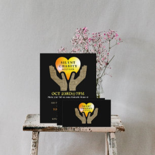 Carte De Visite Heart in Hands, Silent Charity Auction Event